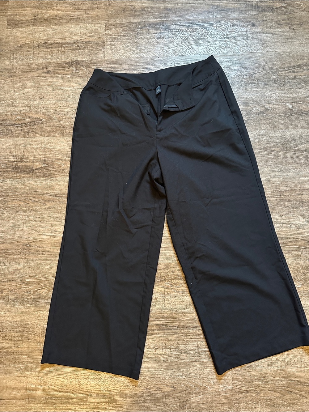BloomChic Black Wide-Leg Plus Size 14-16 Business Casual Trousers